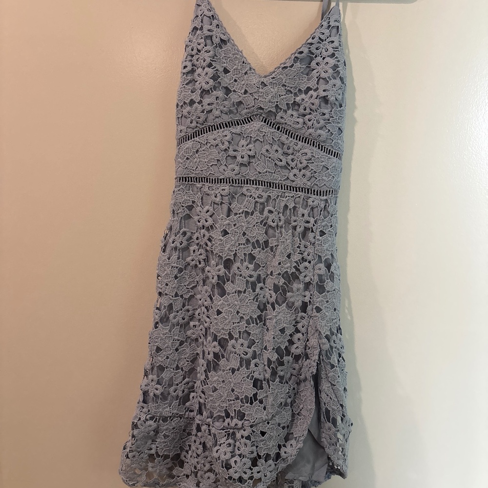 Abercrombie & Fitch Blue lace mini dress